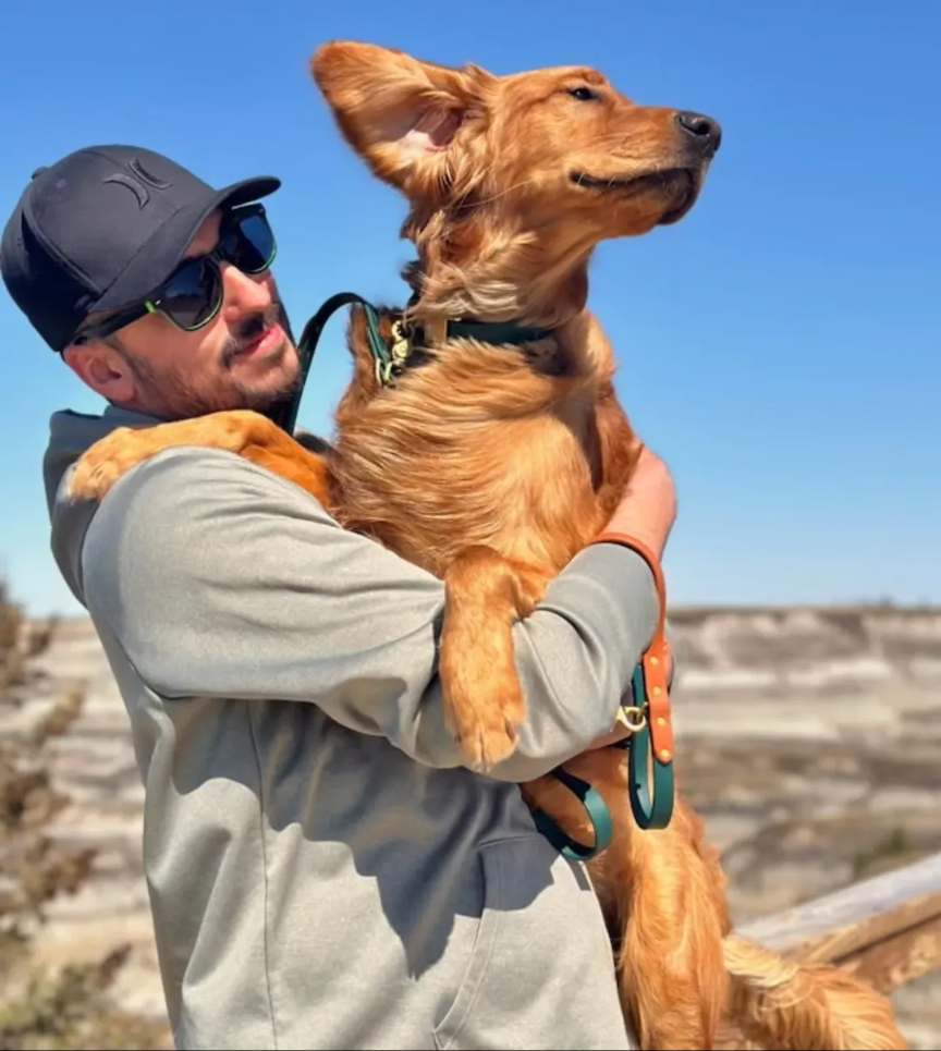 Richard Harknett with his dog Teddy